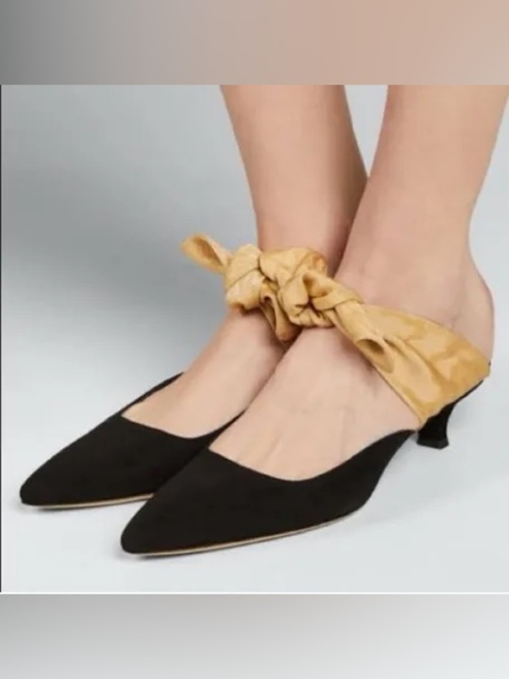The Row Coco Mule in Black and Beige Size  39.5